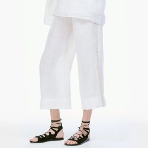 Dosa Pants With Velvet Ribbon in Rice